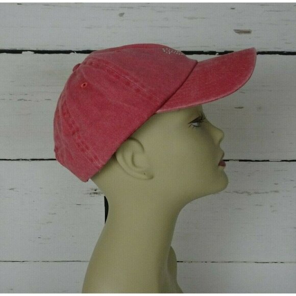 New True Religion Red Baseball Cap Hat Crystal Horseshoe Logo Bling Minimalist - Picture 3 of 12